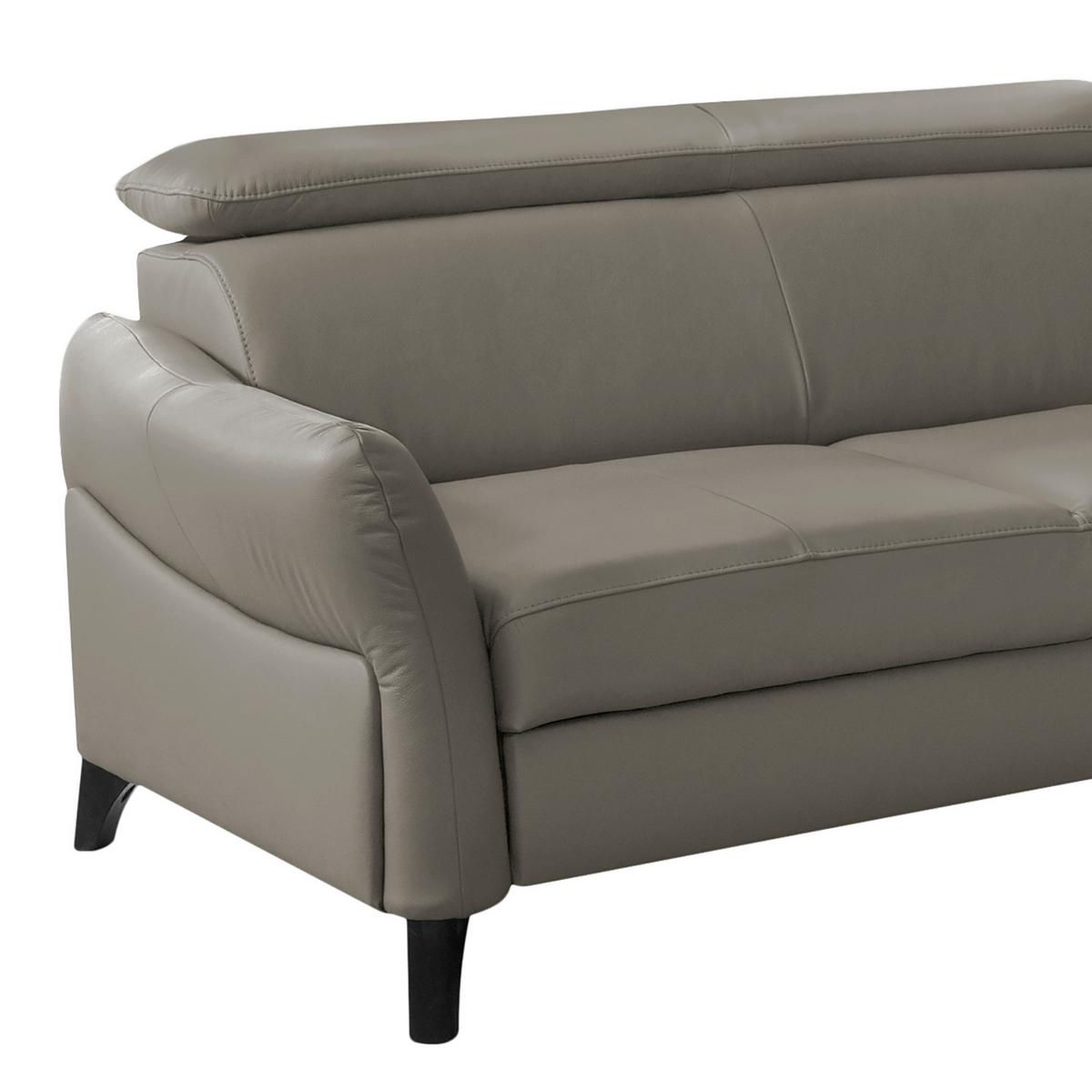 Ecksofa Note New Teilleder Schlammfarben 244x199 - Schlammfarben/Schwarz, Design, Leder/Textil (244/199cm) - Livetastic