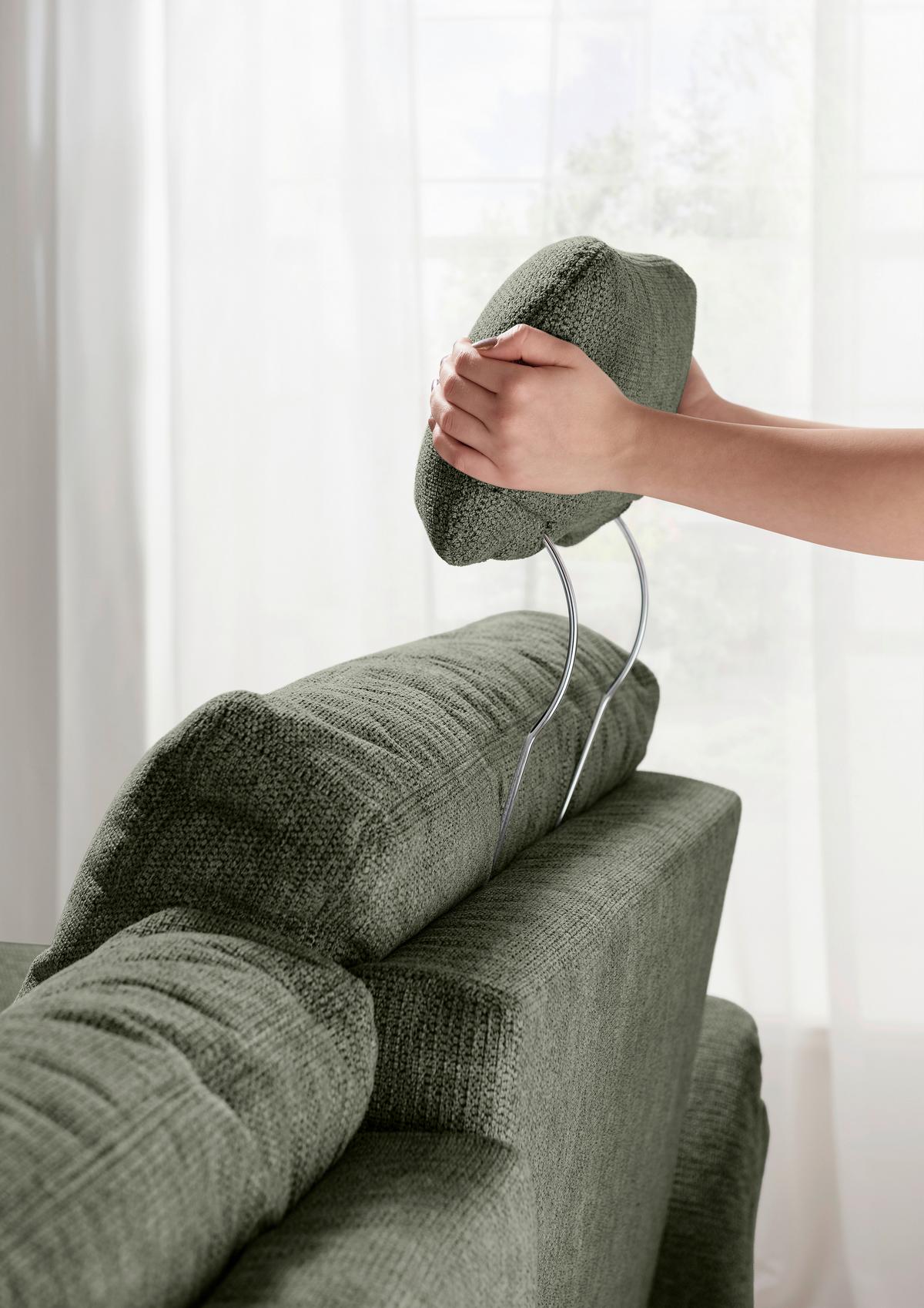 Ecksofa Brizzini Dunkelgrün S: 206x264 Cm - Dunkelgrün/Naturfarben, MODERN, Textil (206/264cm) - Livetastic