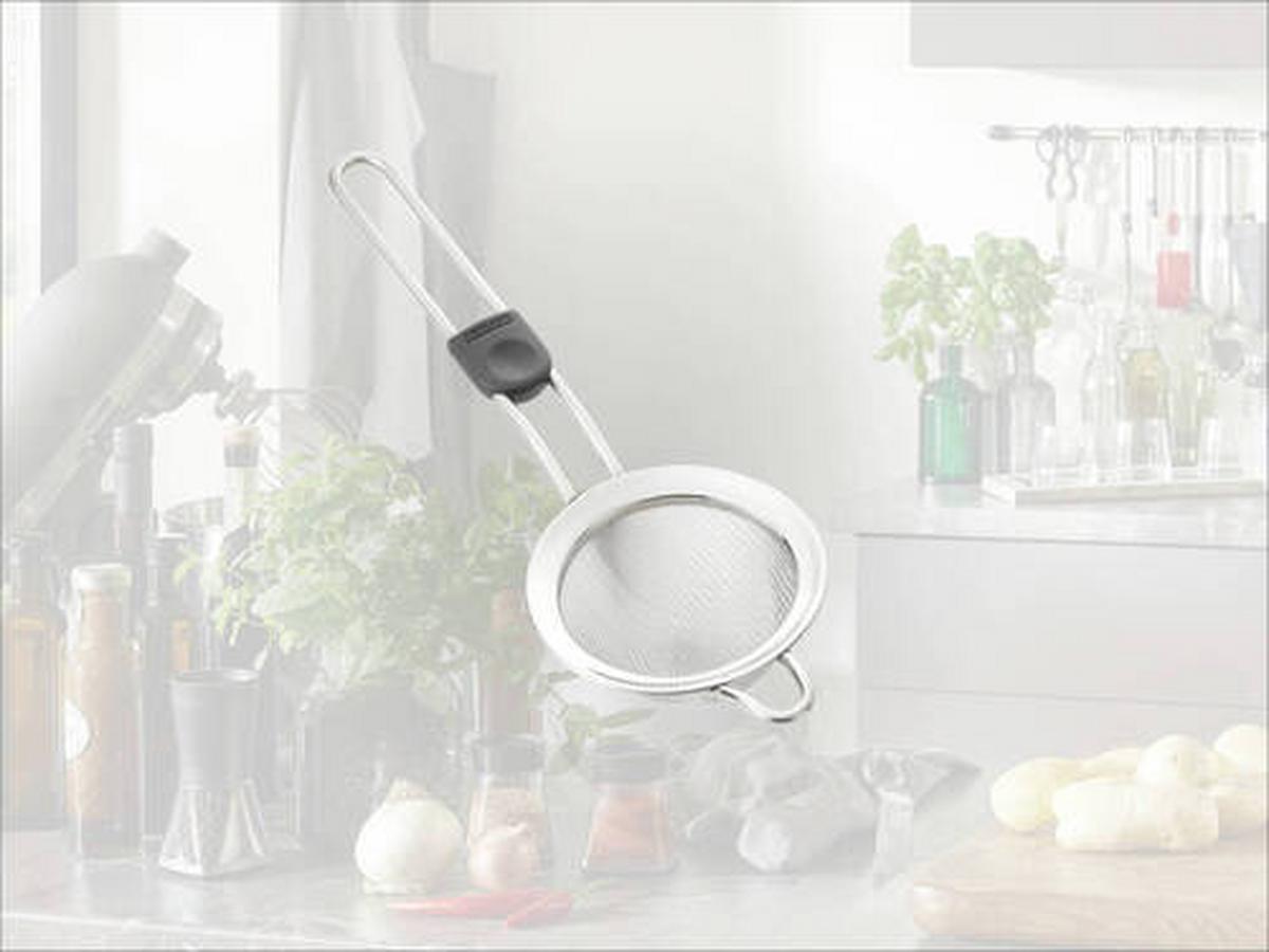 Küchensieb Careen - Edelstahlfarben/Schwarz, KONVENTIONELL, Kunststoff/Metall (16cm) - Leifheit