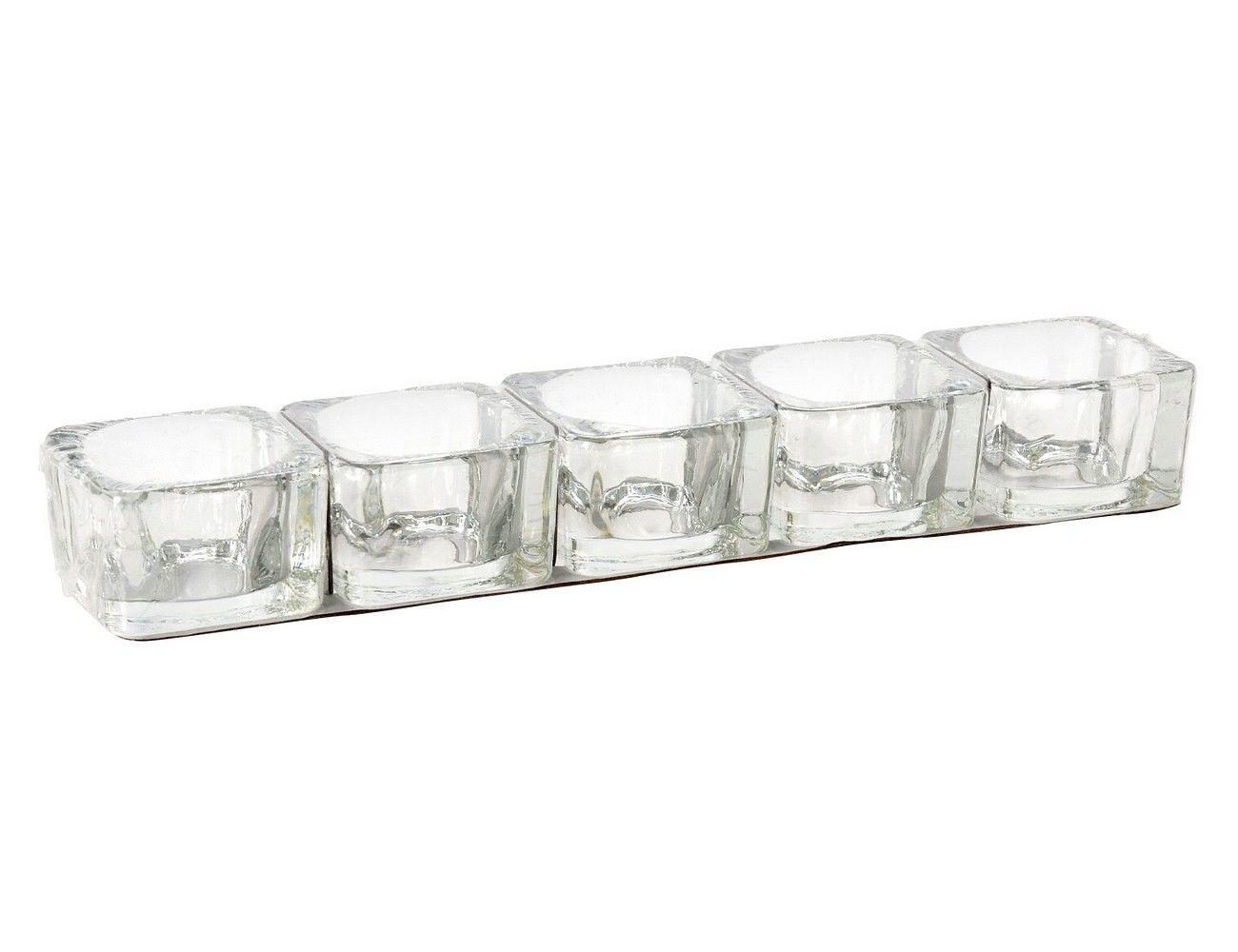 Teelichthalter Holly Glas Für 5 Teelichter - Transparent, Basics, Glas (25/5/3cm)