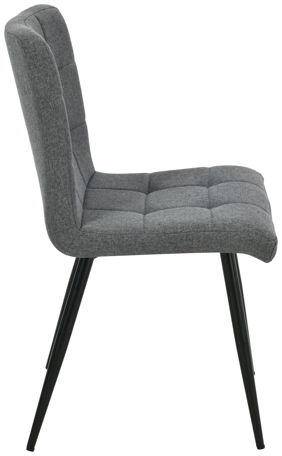 Polsterstuhl Matteo Dunkelgrau Leinenoptik - Schwarz/Grau, MODERN, Holz/Textil (43/83/55cm) - Ondega