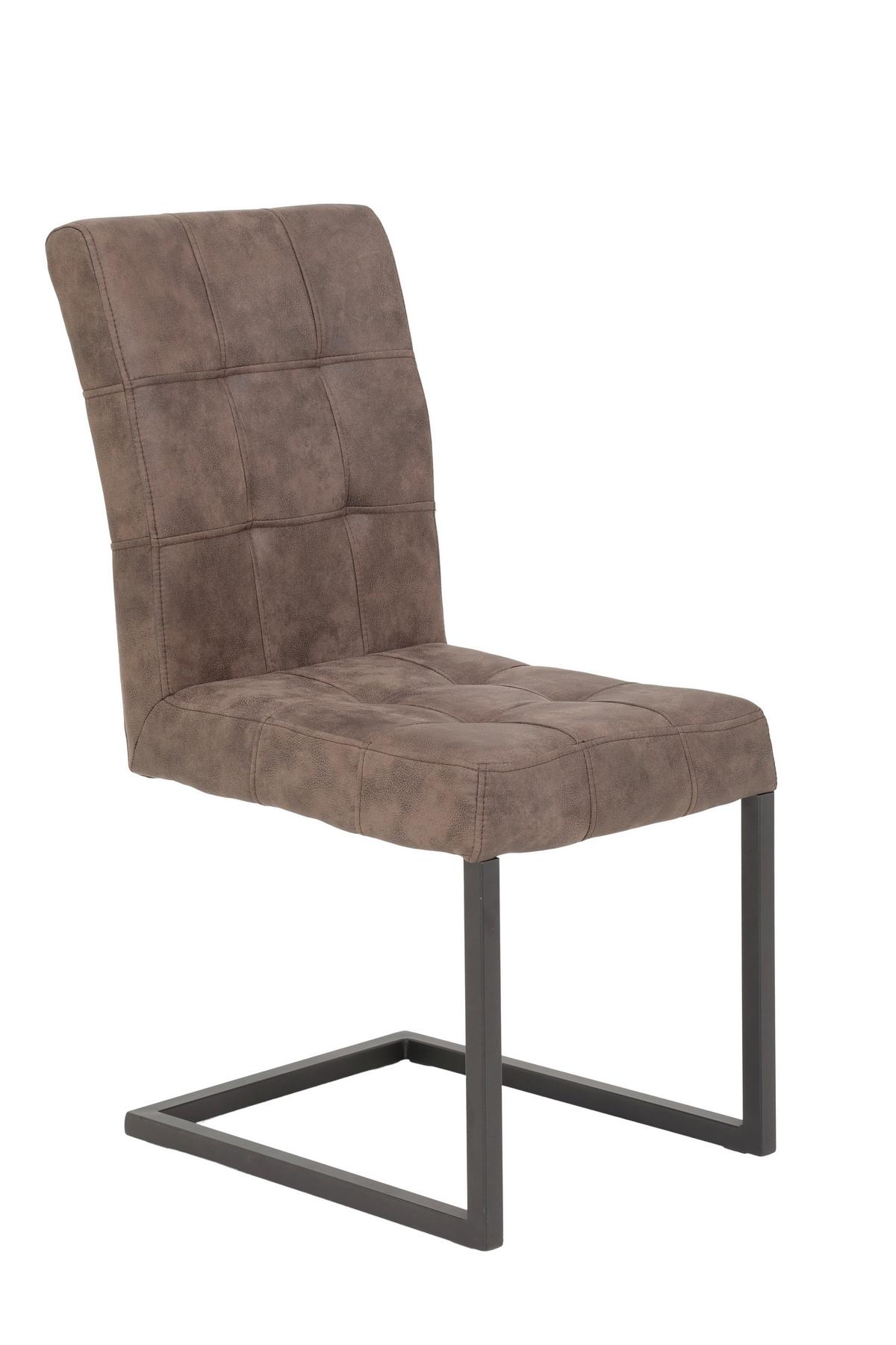 Schwingstuhl-Set Donna S - Anthrazit/Braun, MODERN, Textil/Metall (42/91/62cm) - MID.YOU