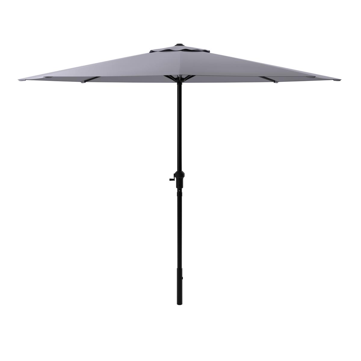 Sonnenschirm Kos D: 234 cm UV-Beständig dunkelgrau - Dunkelgrau/Hellgrau, MODERN, Textil/Metall (234cm) - Beldano