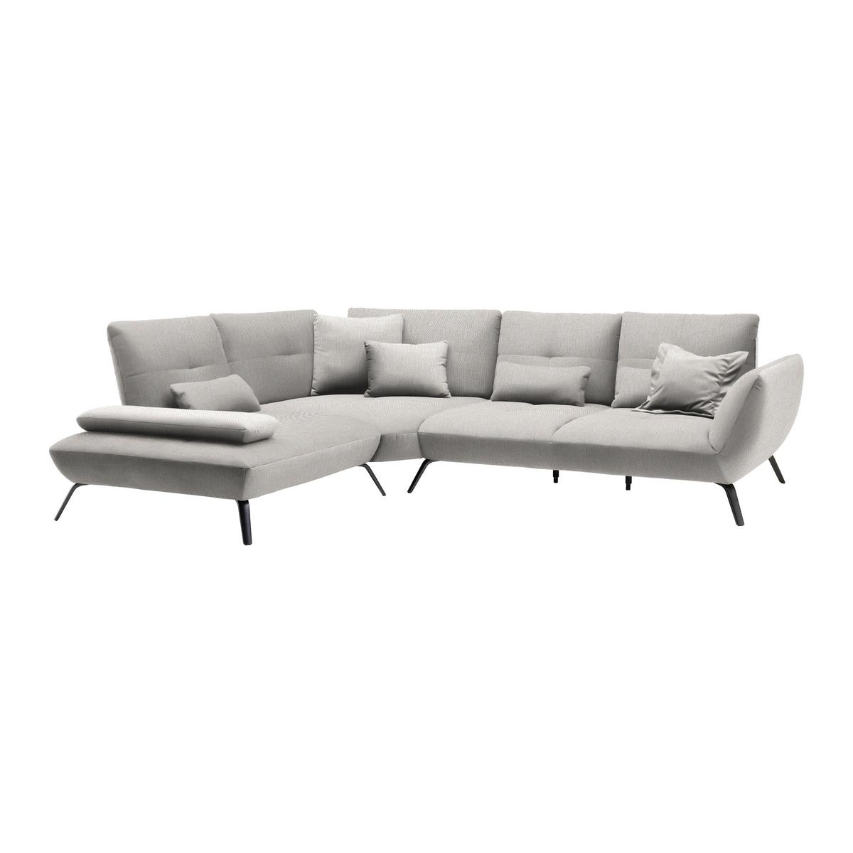 Rohová sedačka TRENDY, levá, béžová - černá/béžová, Moderní, kov/kompozitní dřevo (250/93/310cm) - Premium Living