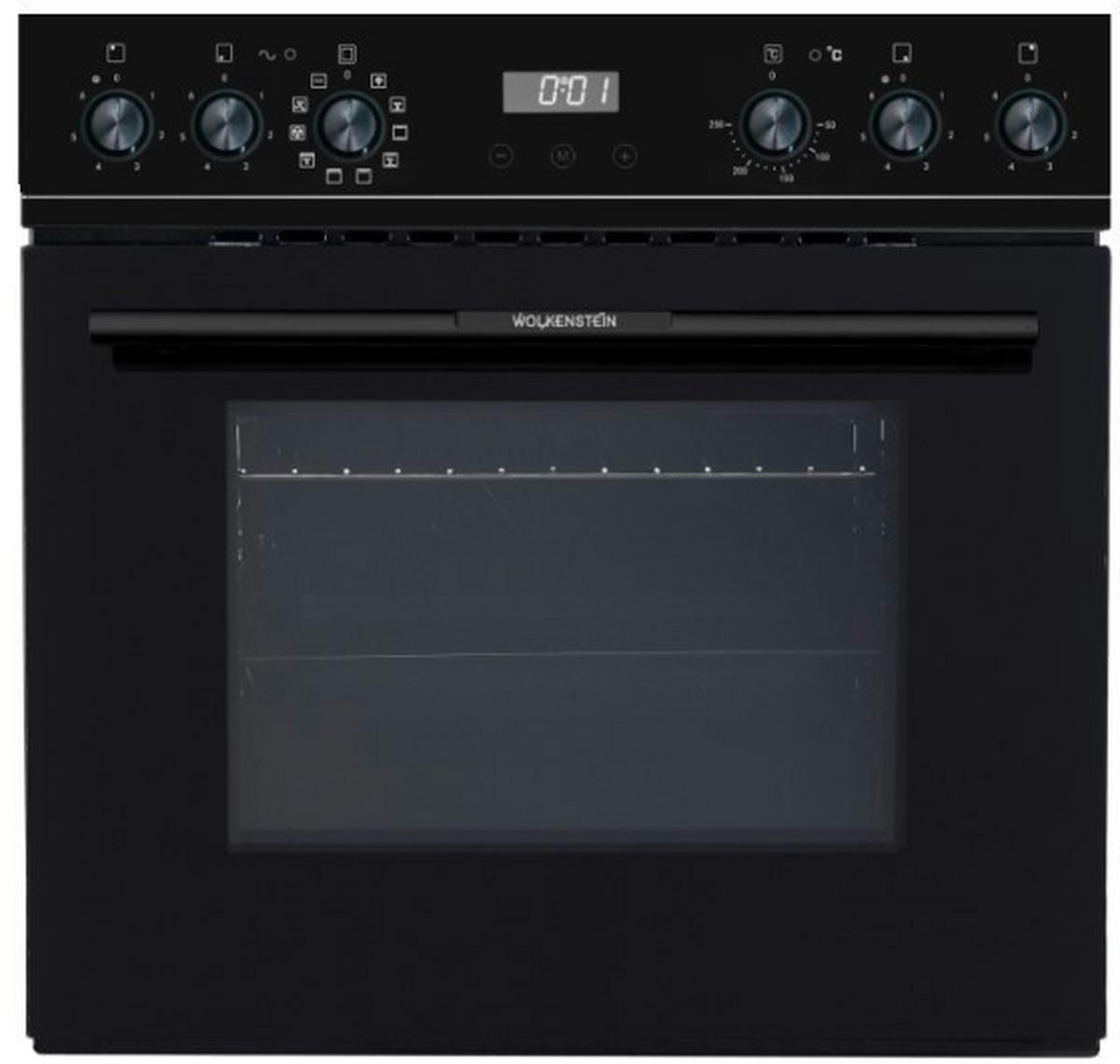 Herdset Wmoc 100 Schwarz B: 59,5 Cm - Schwarz, KONVENTIONELL, Glas/Metall (59,5/59,5/55cm) - Wolkenstein