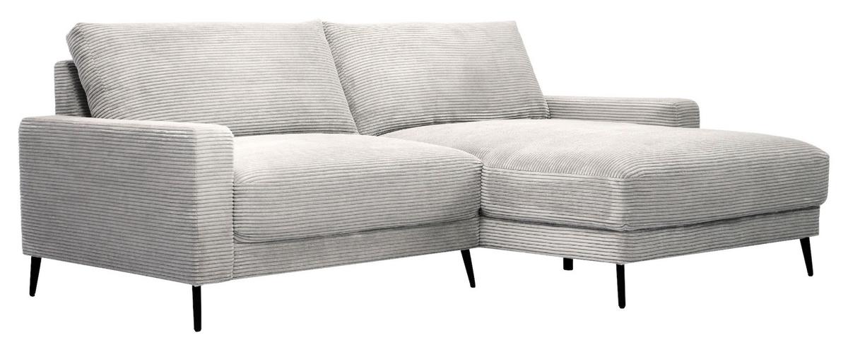 Univerzální sedačka CORA, béžový manšestr - černá/béžová, Moderní, kov/dřevo (223/86/161cm) - Mömax