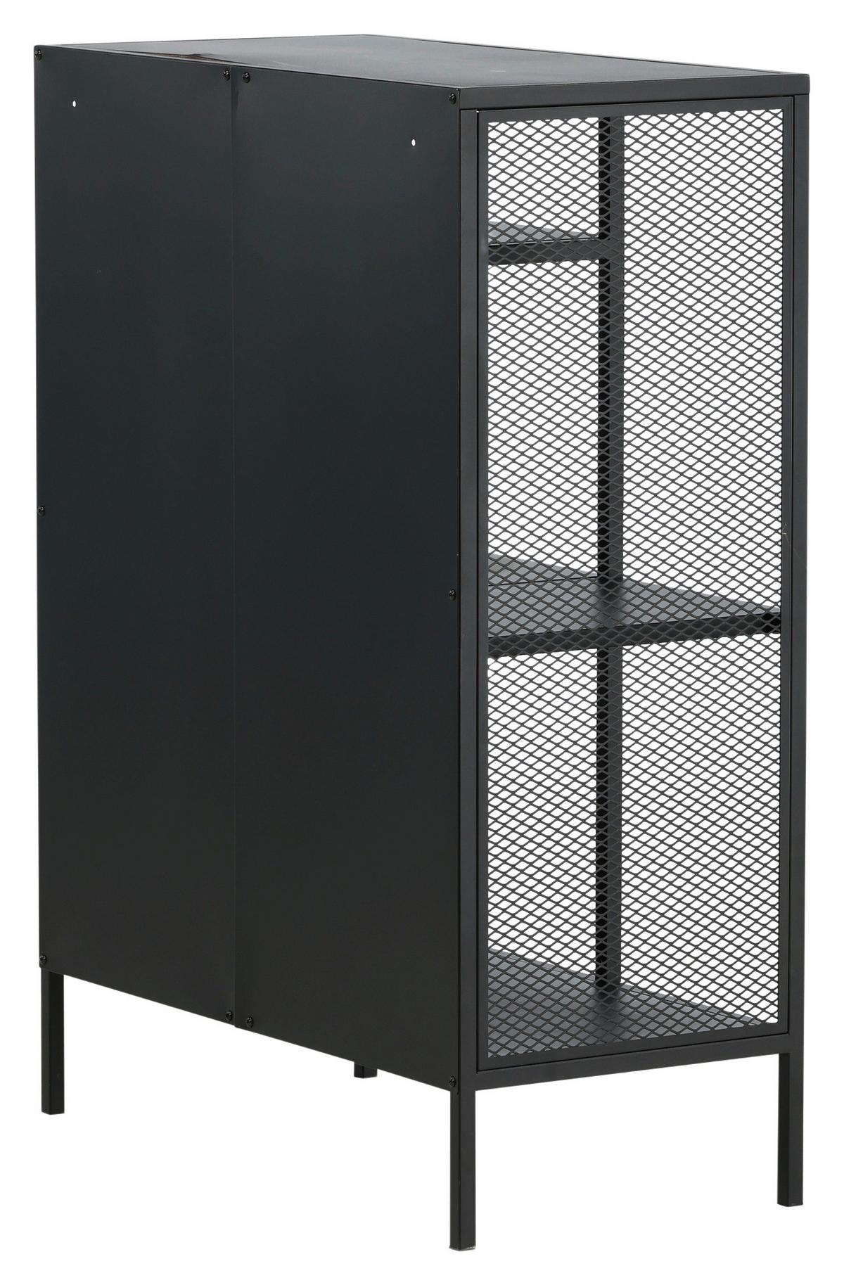 Bücherwand Misha - Schwarz, Design, Metall (80/110/40cm) - Livetastic