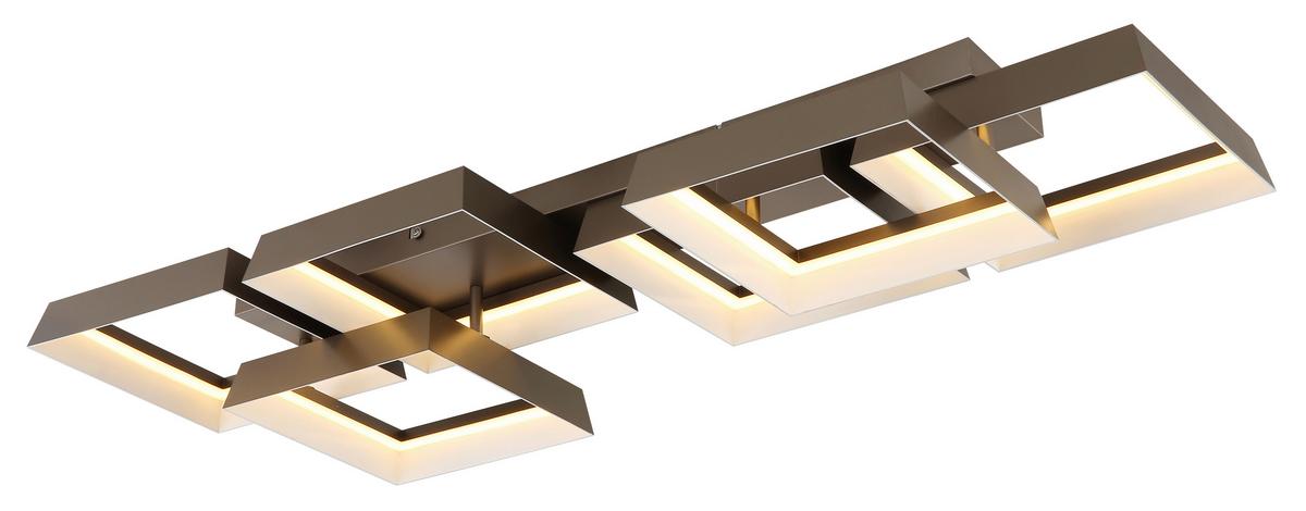 LED-Deckenleuchte 48049d3 Syrakus - Braun/Weiß, Design, Kunststoff/Metall (102/35/12,5cm) - Globo