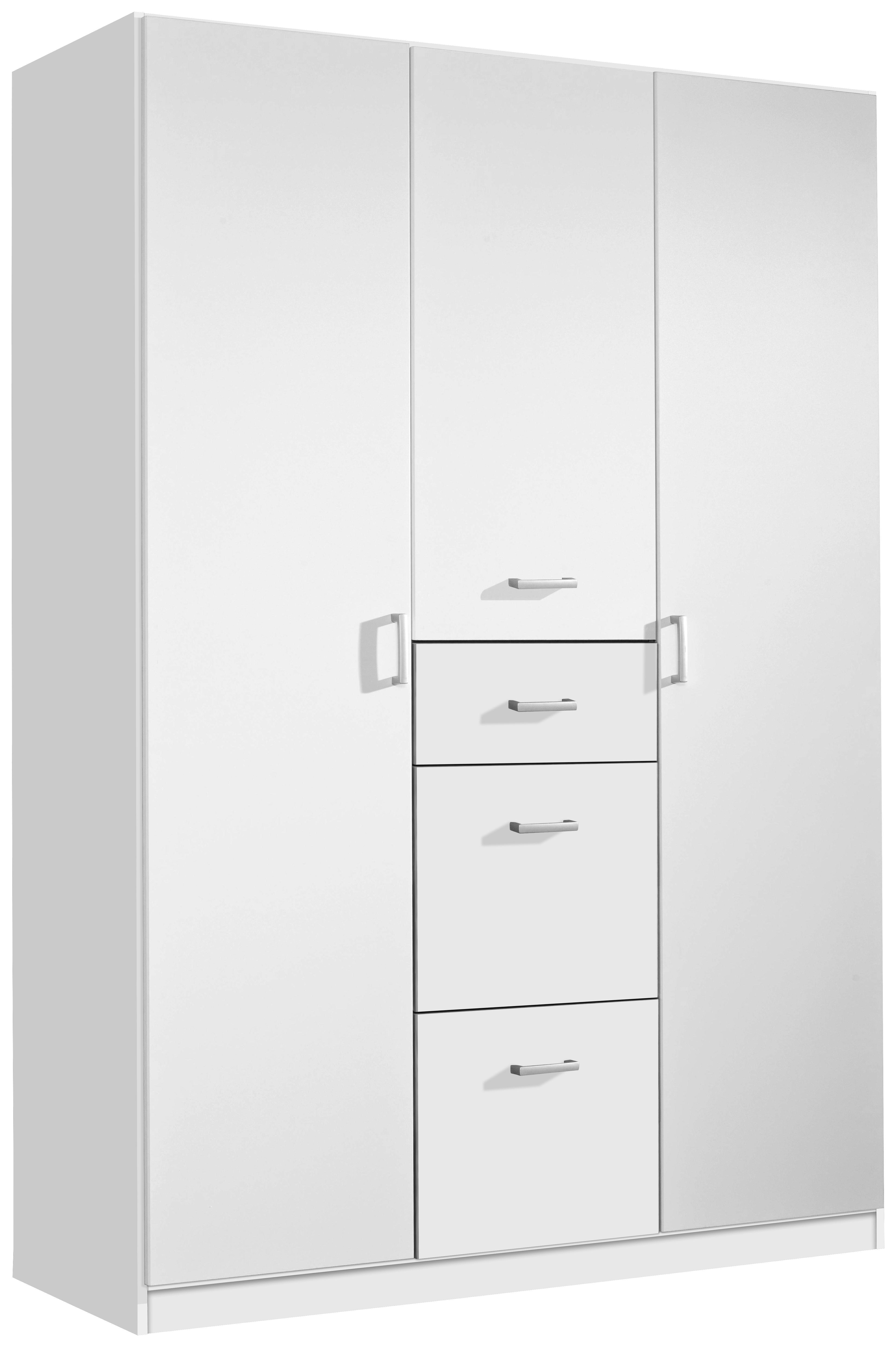 Kombischrank Point B:136cm Alpinweiß Dekor - Weiß, MODERN, Holzwerkstoff (136/197/54cm)