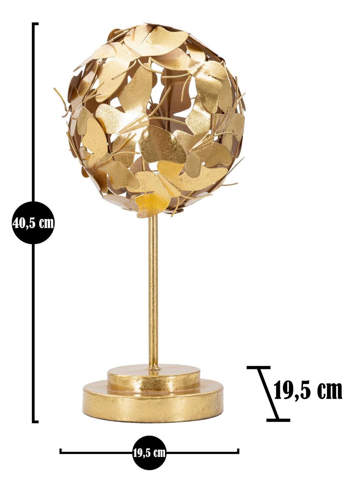 Skulptur Schmetterlinge Goldfarben, B: 19,5 cm - Goldfarben, Basics, Metall (19.5/40.5/19.5cm)