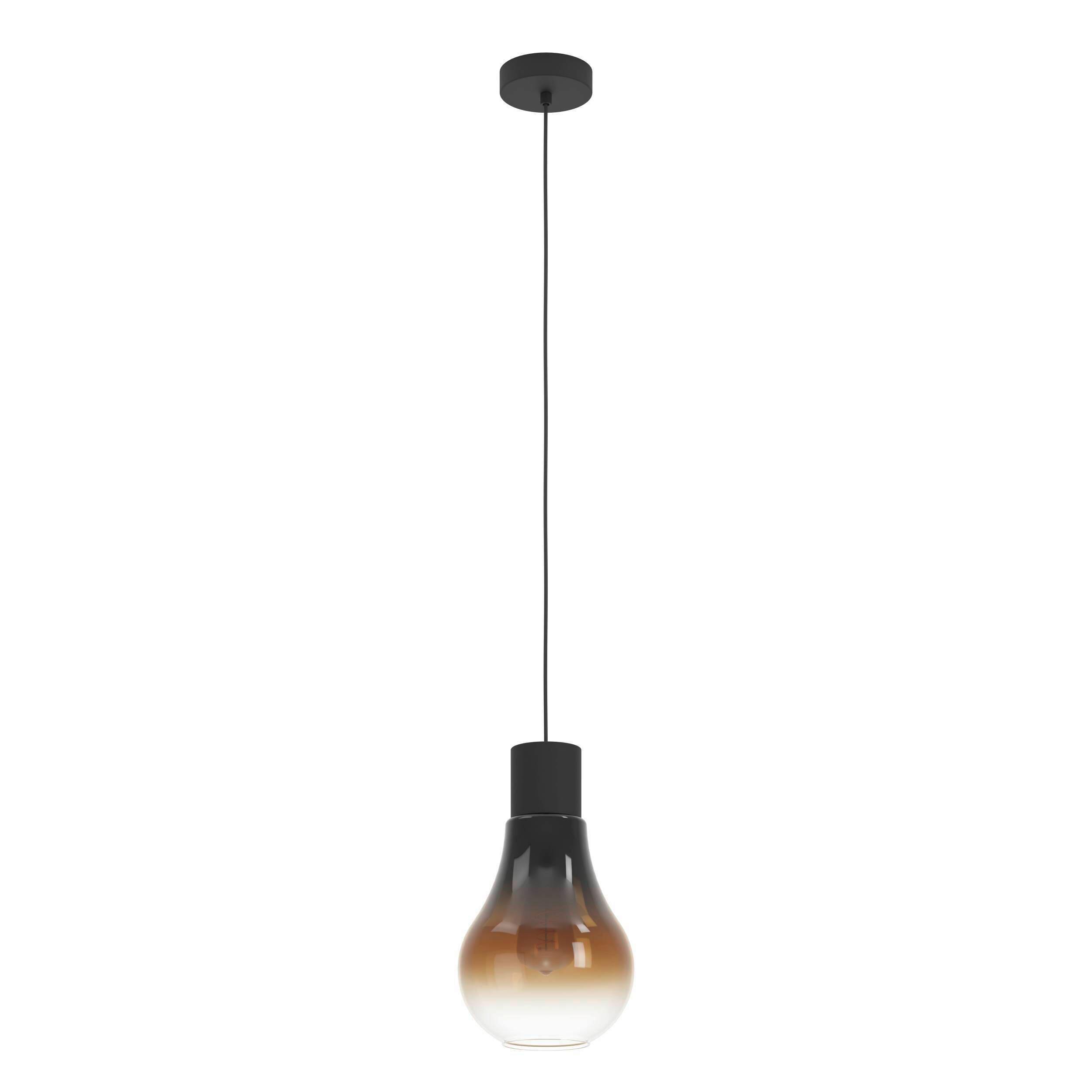 Hängeleuchte 43459_chasely - Schwarz/Braun, KONVENTIONELL, Glas/Metall (20/110cm) - Eglo