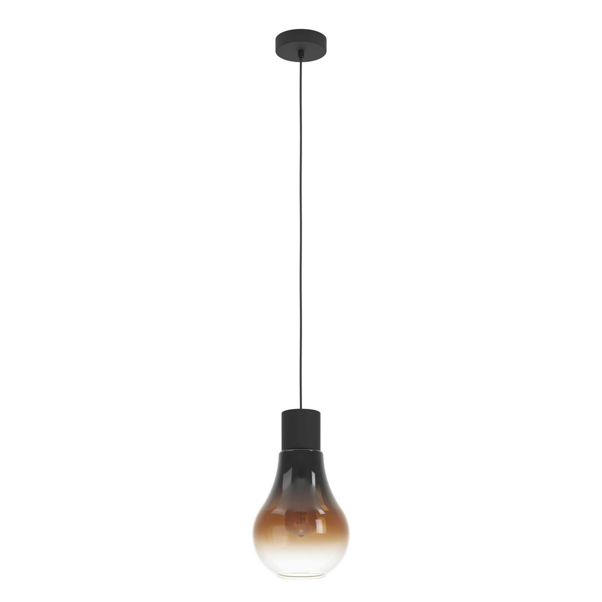 Hängeleuchte 43459_chasely - Schwarz/Braun, KONVENTIONELL, Glas/Metall (20/110cm) - Eglo