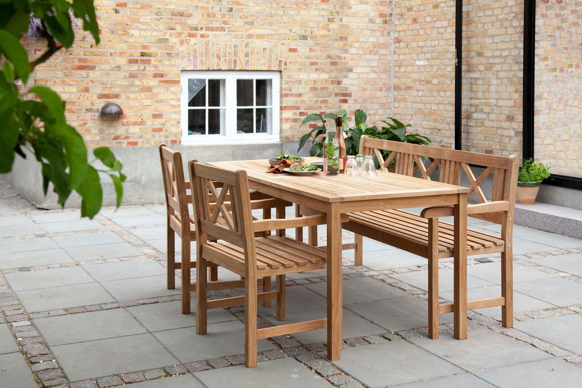 Gartensessel Rosenborg, Natur 89x89x59 cm, Echtholz - Teakfarben, Natur, Holz (59/89/59cm) - Gardenson