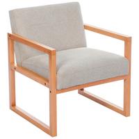 Kreslo MALMÖ, svetlosivá, bukový masív - prírodná farba/svetlosivá, Modern, drevo/textil (65/75/69cm) - Mömax