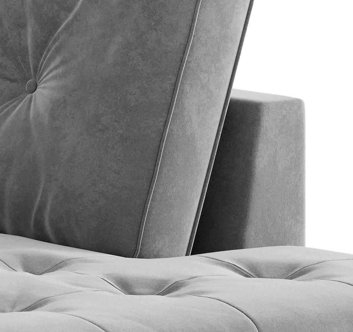 Ecksofa Scott - Edelstahlfarben/Anthrazit, Design, Textil (259/205cm) - Livetastic