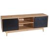 TV-Lowboard Wl6.817 B: 160 cm Eiche Dekor - Eichefarben/Schwarz, Design, Holzwerkstoff (150/55/40cm) - Livetastic