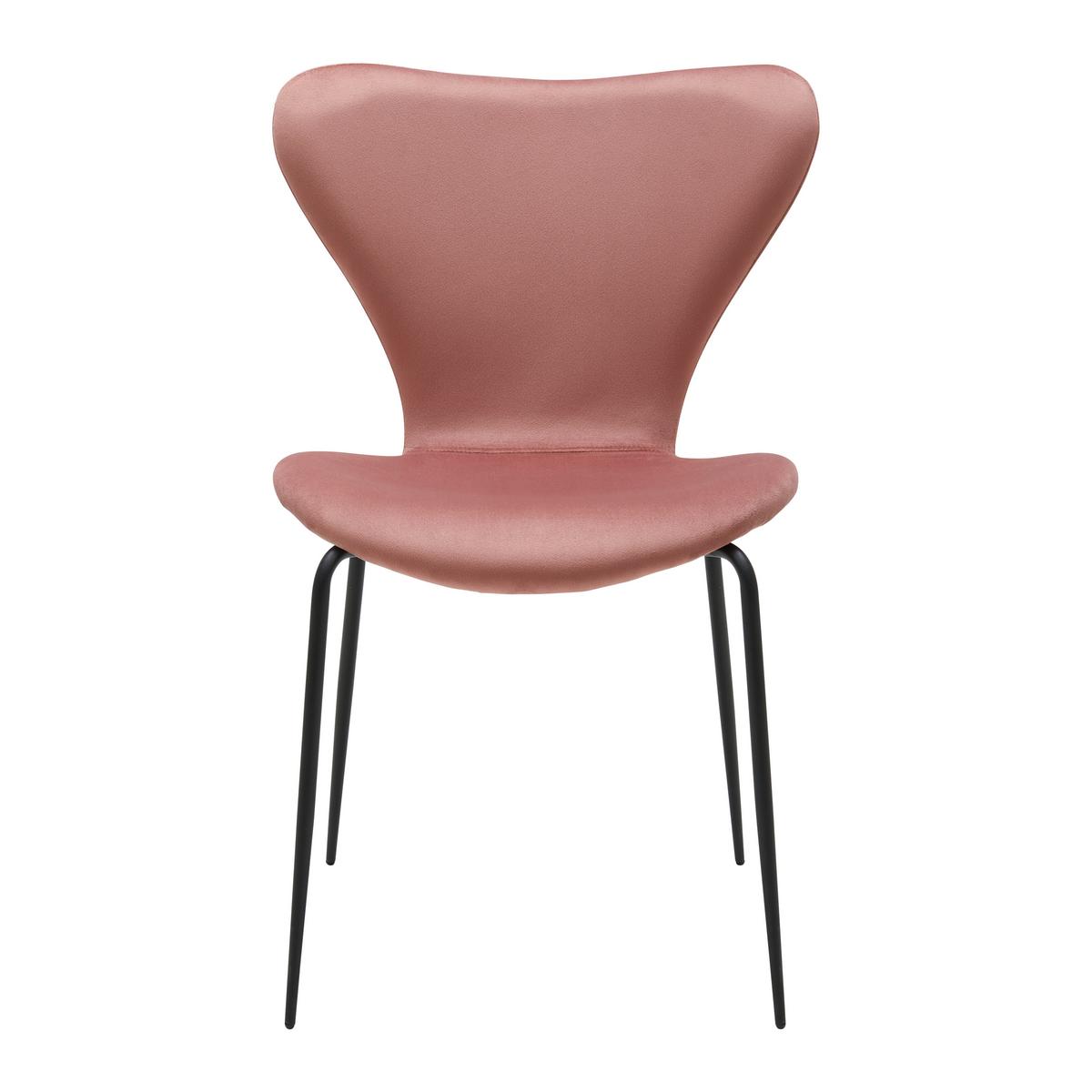 Jídelní židle ALICIA růžová - růžová/černá, Moderní, kov/dřevo (53/82,5/53cm) - Bessagi Home