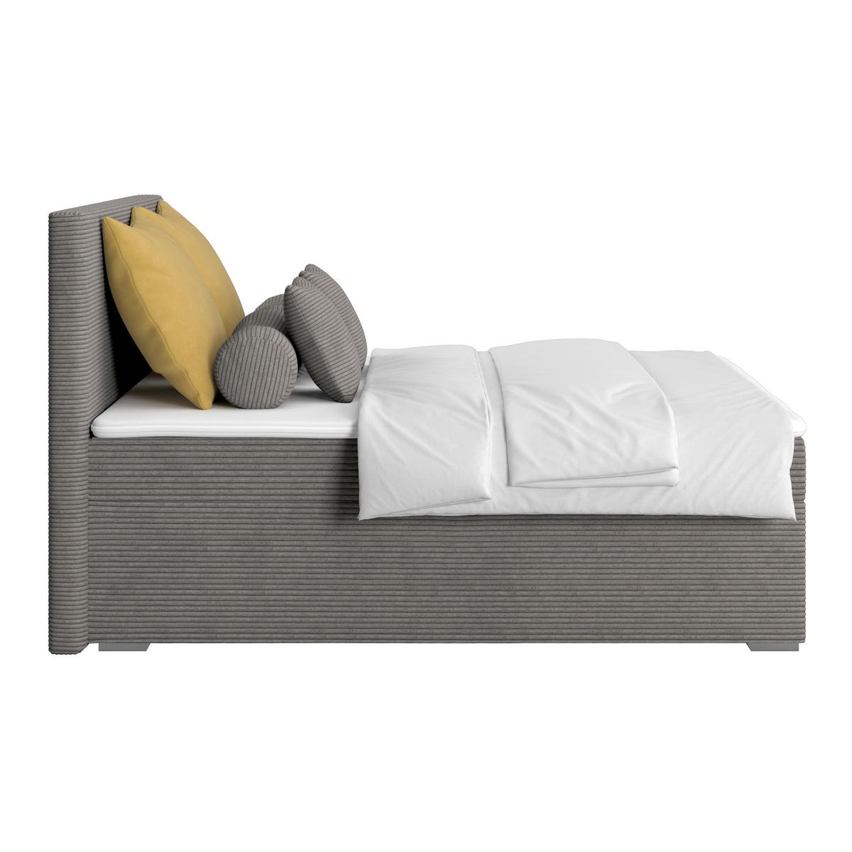 Čalúnená posteľ ADRIA 180x200 cm, antracitová - antracitová/chrómová, Konventionell, drevo/textil (180/200cm)