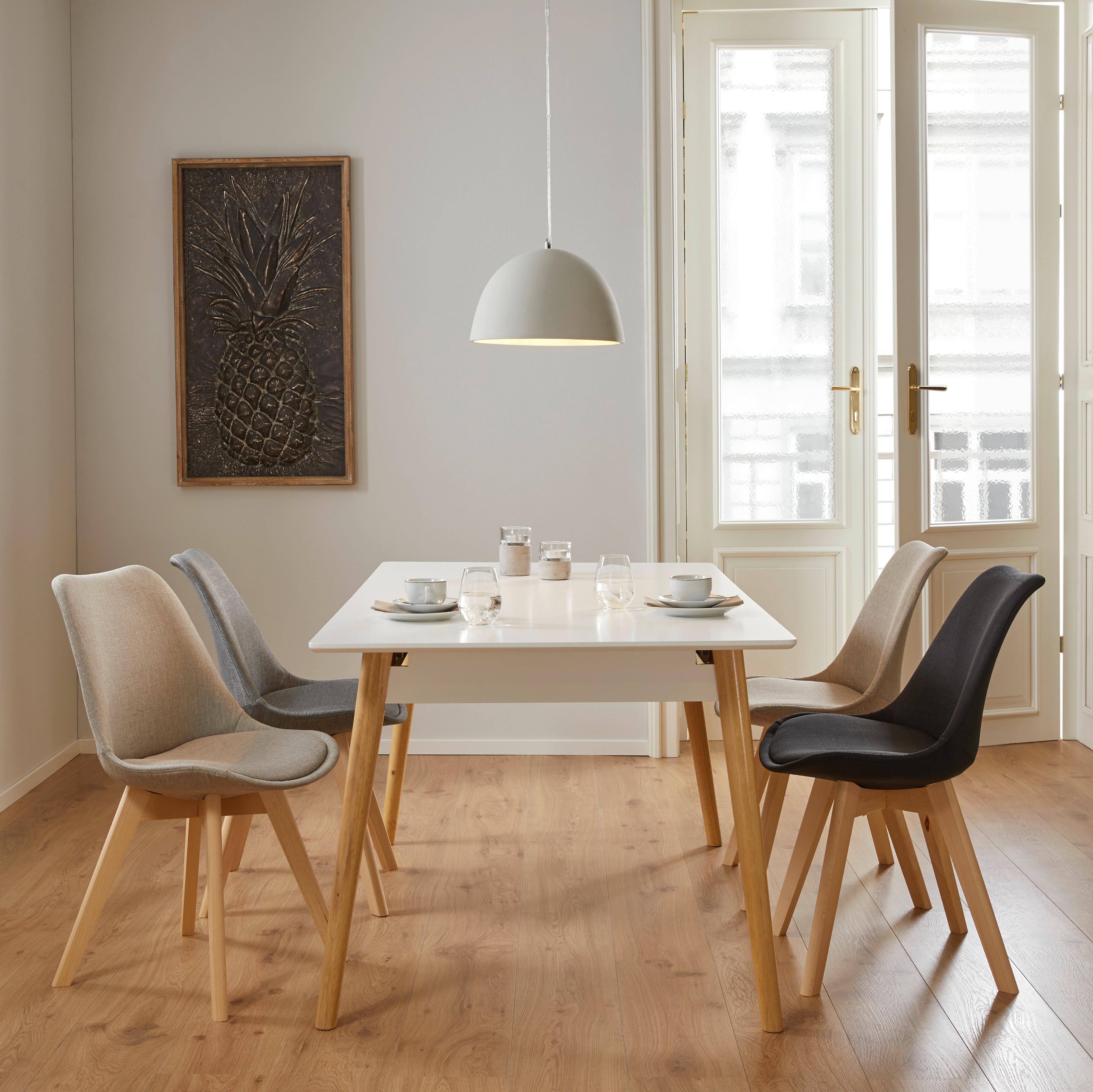 Jedálenská stolička Rocksi - farba buka/sivá, Modern, drevo/textil (43/82,5/43cm) - Bessagi Home