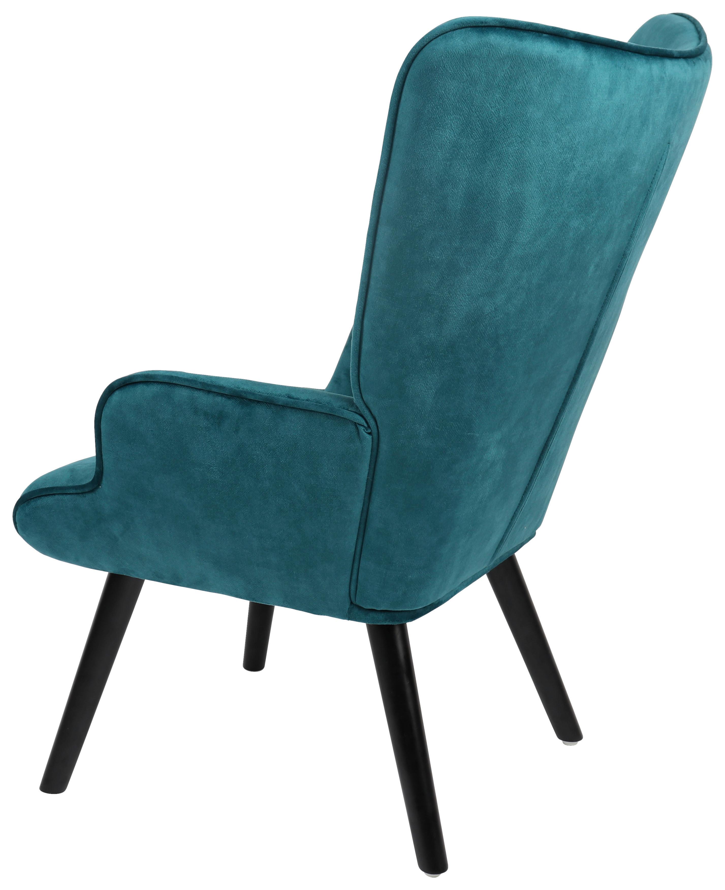 Relax Fotel Luke - türkiz, Modern, textil/fa (68/96/74cm)