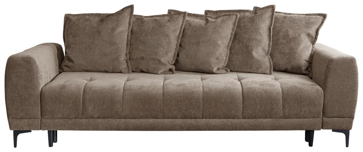 Schlafsofa Weronika Schlammfar. Anthrazit B: 247cm - Schlammfarben/Schwarz, Design, Holz/Holzwerkstoff (247/94/90cm) - MID.YOU