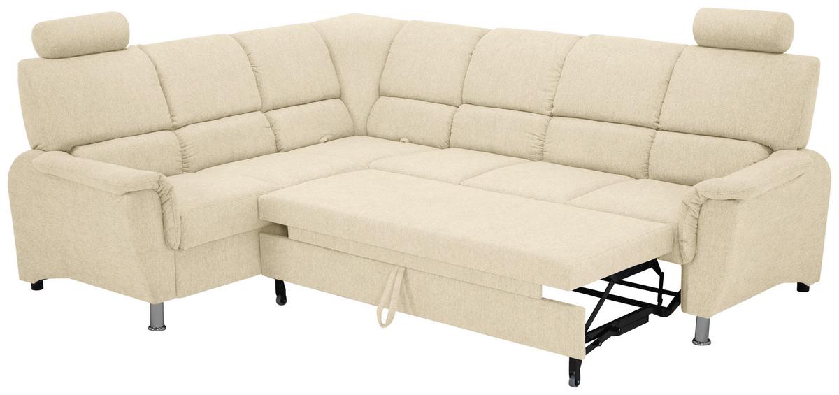 Sedačka MARSYLIA, ľavá, béžová - čierna/strieborná, Design, kov/drevo (219/270cm) - MID.YOU