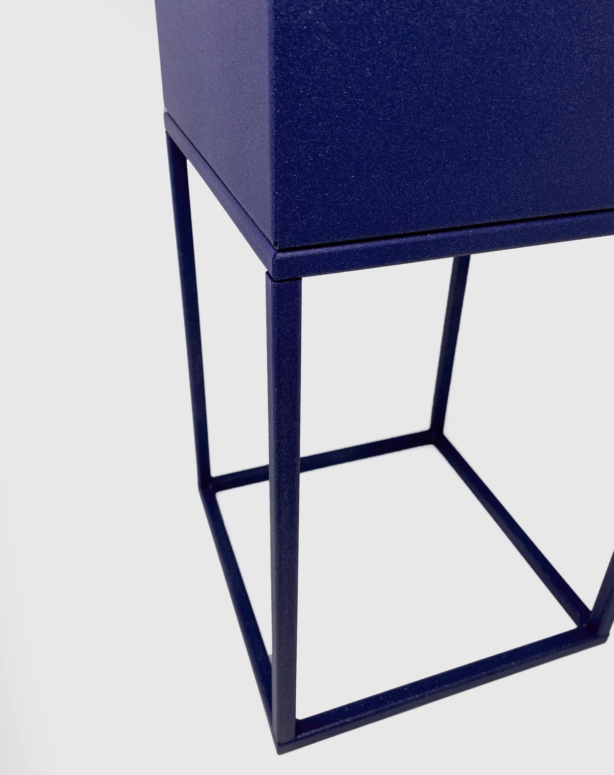 Blumenständer Metall Dunkel- Blau Bxhxt: 19x67x19 Cm - Dunkelblau, Basics, Metall (19/67/19cm)