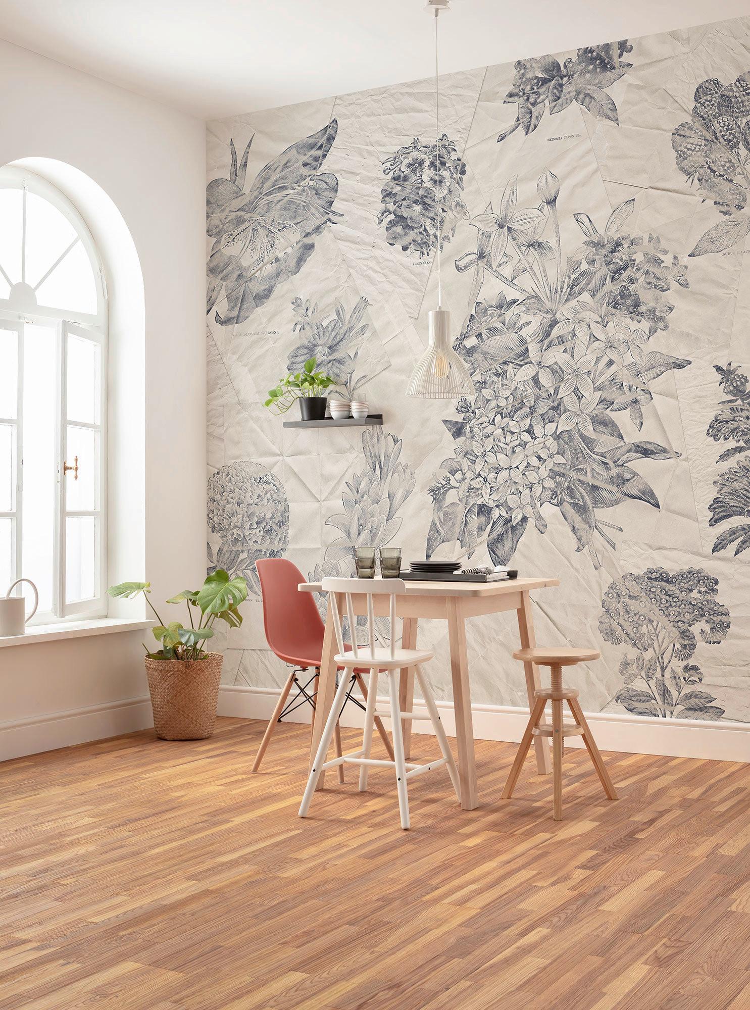 Fototapete R3-045 Botanical Papers - Schwarz/Grau, Trend (300/280cm)