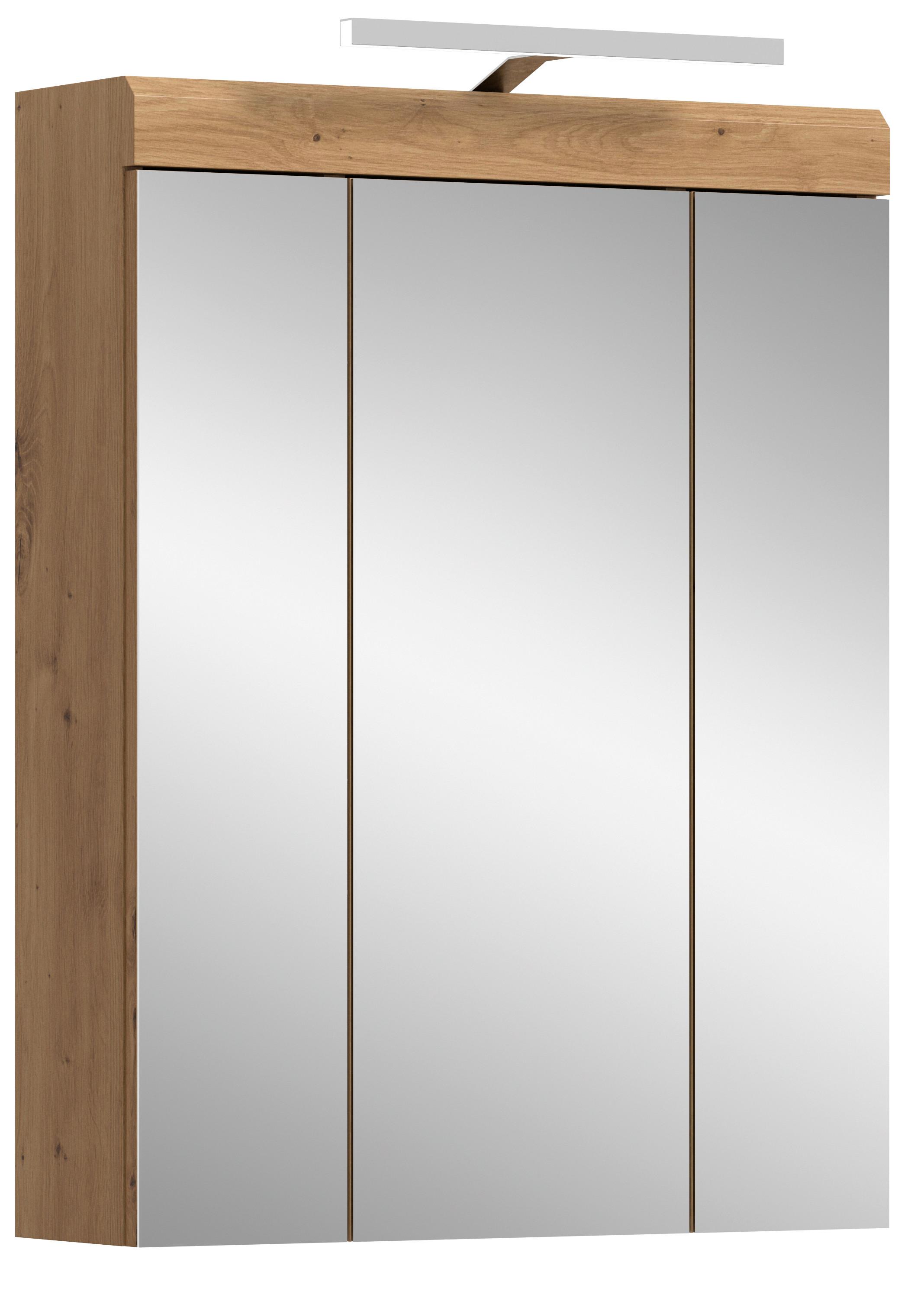 Spiegelschrank Scout Eiche Artisan Dekor B: 60cm - Eiche Artisan, Trend, Glas/Holzwerkstoff (60/79/18cm) - MID.YOU