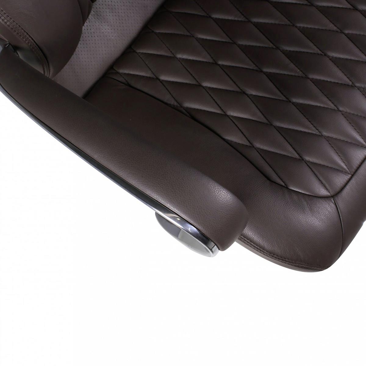 Chefsessel Monterey Echtleder Mit Armlehnen + Wippfunktion - Alufarben/Braun, MODERN, Leder/Kunststoff (67/136/67cm) - MID.YOU