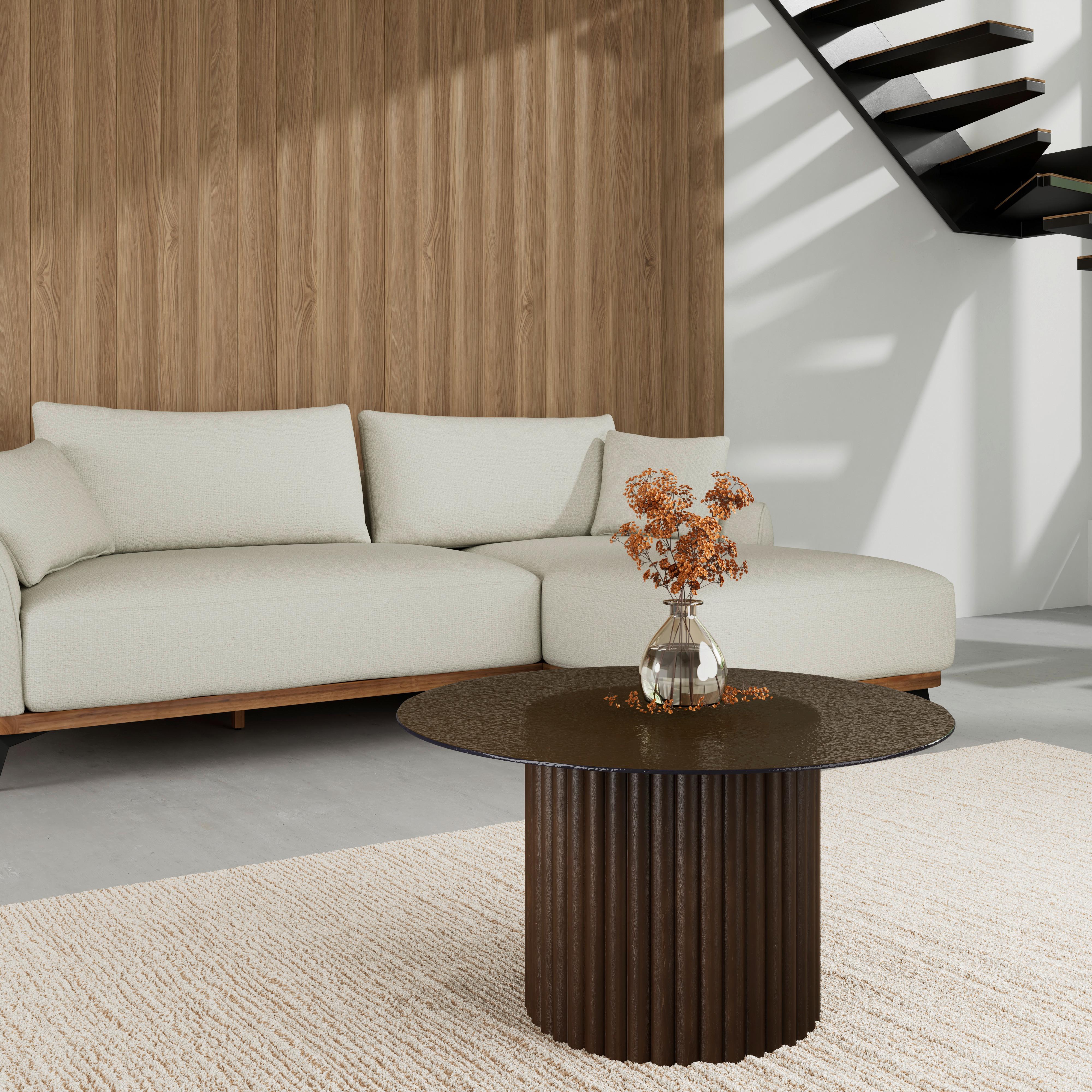 Konferenční stolek Zelia, P: 80 cm - hnědá/barvy vlašských ořechů, Moderní, dřevo/kompozitní dřevo (80/45/80cm) - Bessagi Home