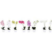 Kunstpflanze Orchidee Bunt H: 40 cm Im Topf, Sofie - Lila/Weiß, KONVENTIONELL, Keramik/Kunststoff (40cm)