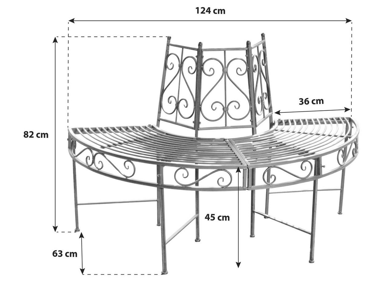 Baumbank Metall 2-sitzer Narvi Rostfarben - Rostfarben, MODERN, Metall (124/82/63cm)