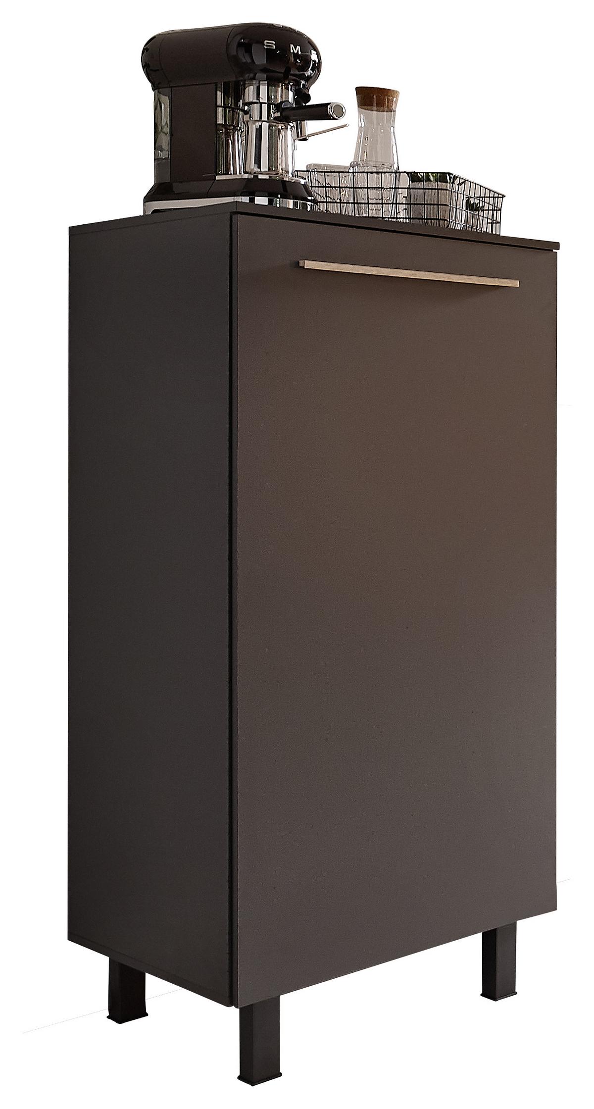 Skrinka na vstavaný spotrebič BILBERRY - biela/antracitová, Design, kompozitné drevo/plast (60/139/60cm) - Carryhome