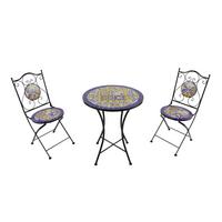 GARTENSET AMELIE MEDITERRAN - Blau/Gelb, Basics, Keramik/Metall (60/75cm) - Ambia Garden