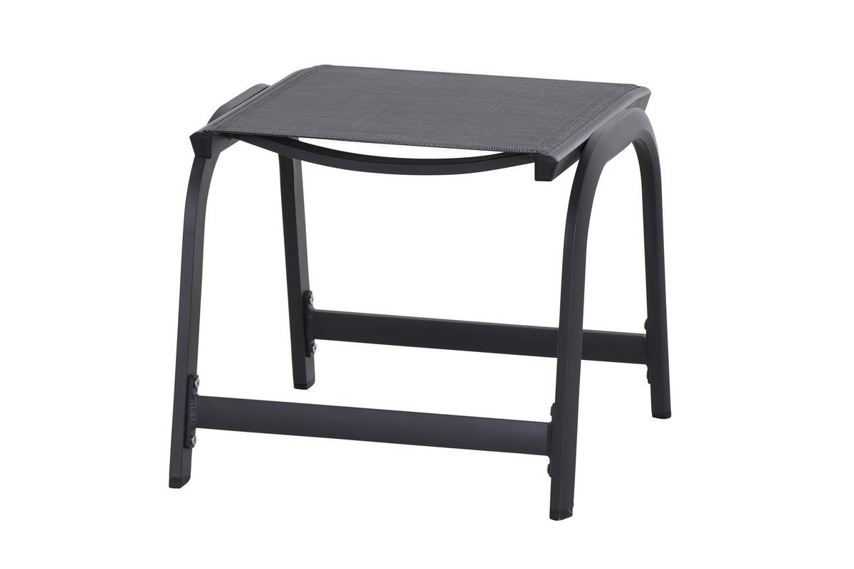 Gartenhocker Metall/Kunststoff Anthrazit Wetterfest - Anthrazit, KONVENTIONELL, Kunststoff/Metall (52/45/52cm) - Siena Garden