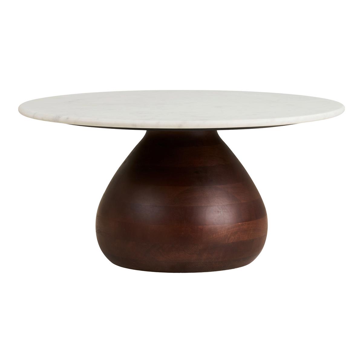 Couchtisch Heide Weiß/Dunkelbraun B: 70cm - Dunkelbraun/Weiß, Design, Holz/Stein (70/70/35cm) - MID.YOU