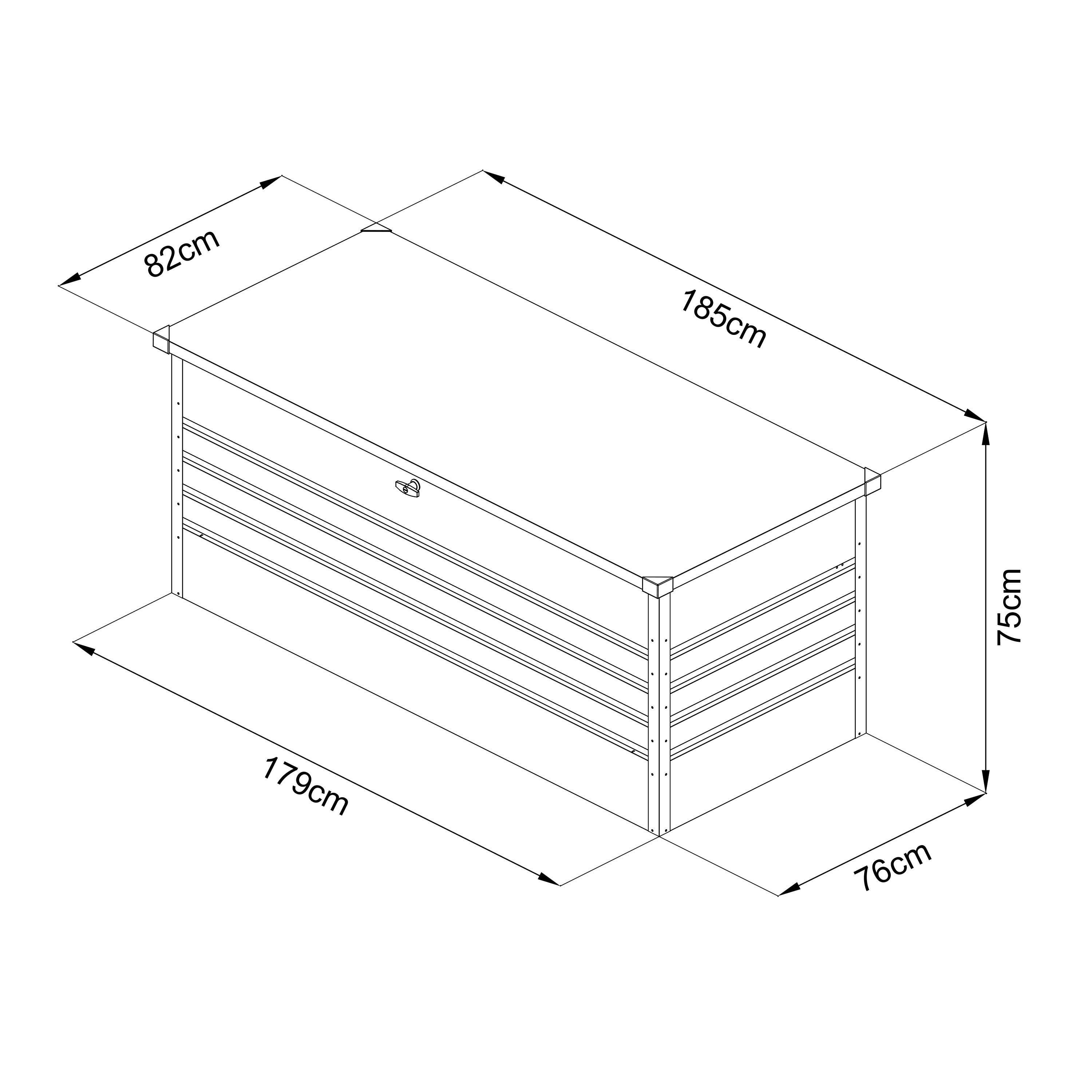 Kissenbox Metall Grau - Anthrazit, Basics, Metall (185/82/75cm) - Ambia Garden