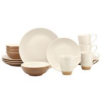 Kombiservice Dunes Keramik 4 Personen Geschirr Set - Terracotta/Weiß, Trend, Keramik - Creatable
