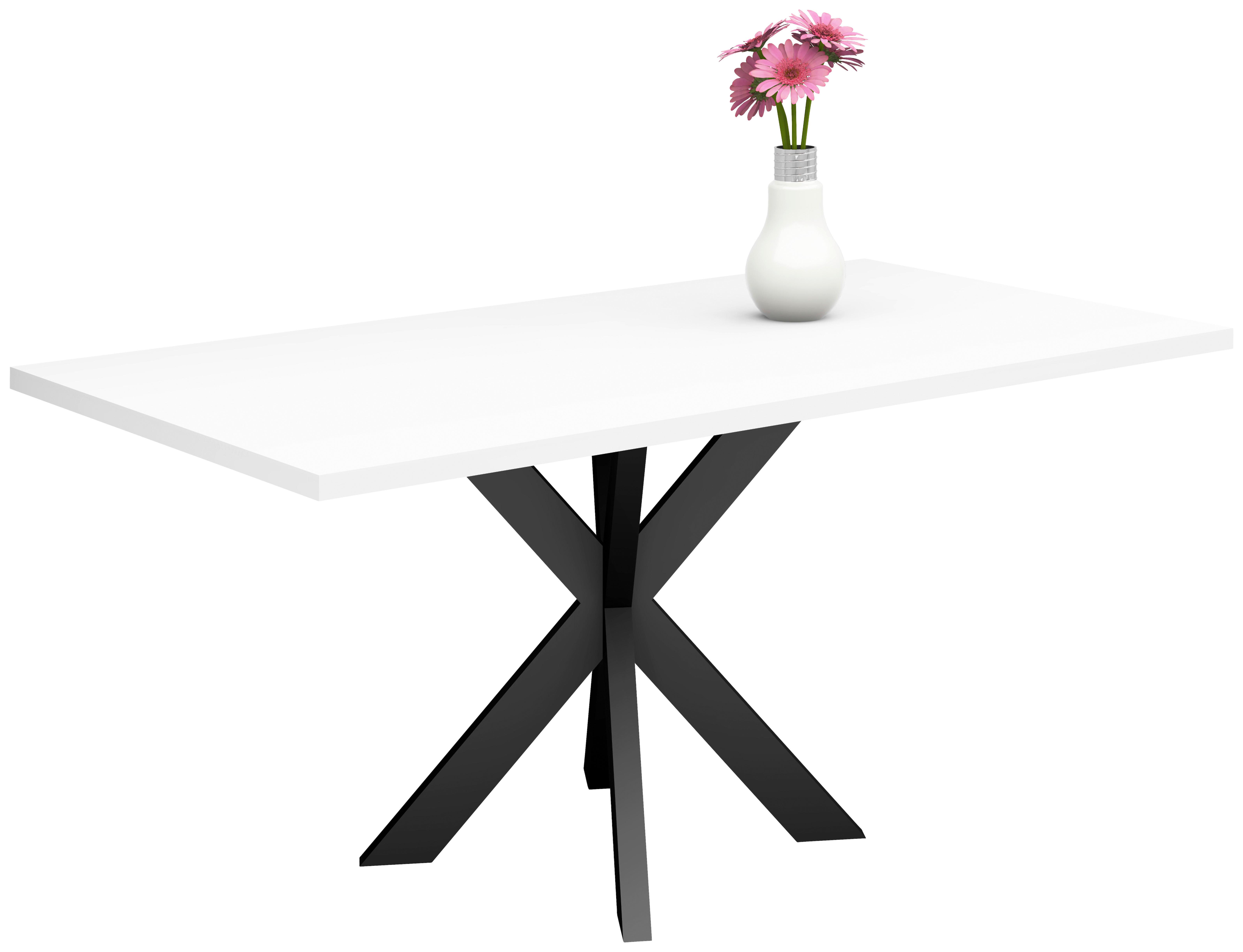 Esstisch Alex Schwarz, Weiß - Schwarz/Weiß, MODERN, Holzwerkstoff/Metall (140/90/78cm) - Livetastic