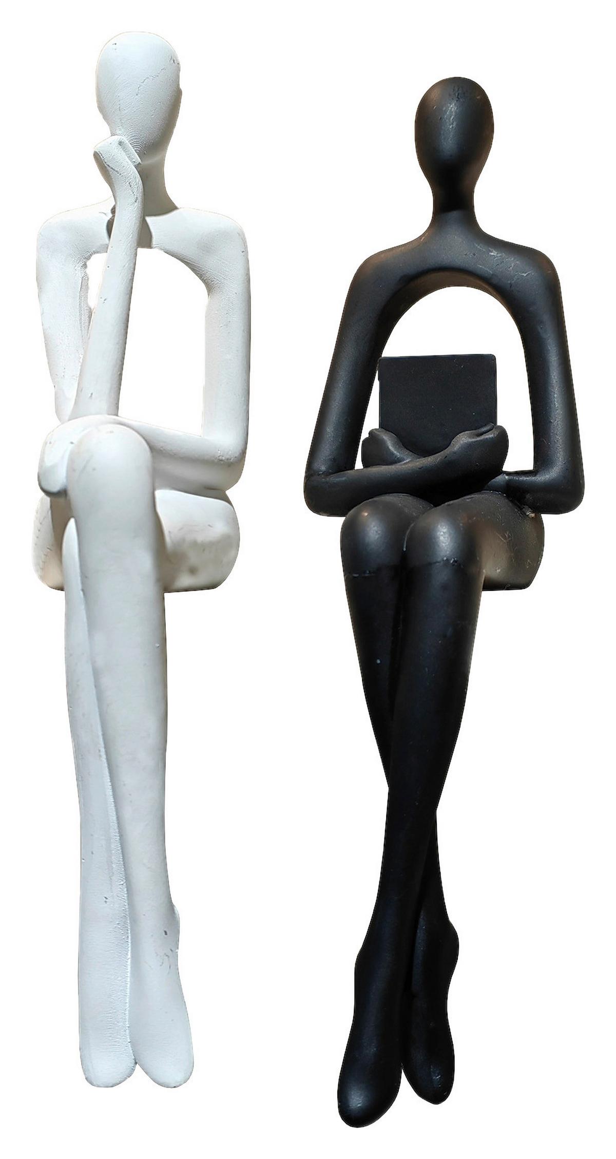 Skulptur Max - Schwarz/Weiß, KONVENTIONELL, Kunststoff - Luca Bessoni