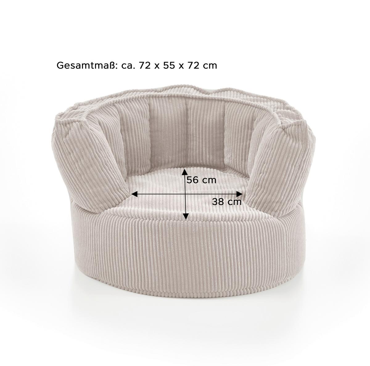 Sitzsack Snuggle Beige B: 75cm - Beige, Basics, Textil (75/55/72cm) - MID.YOU