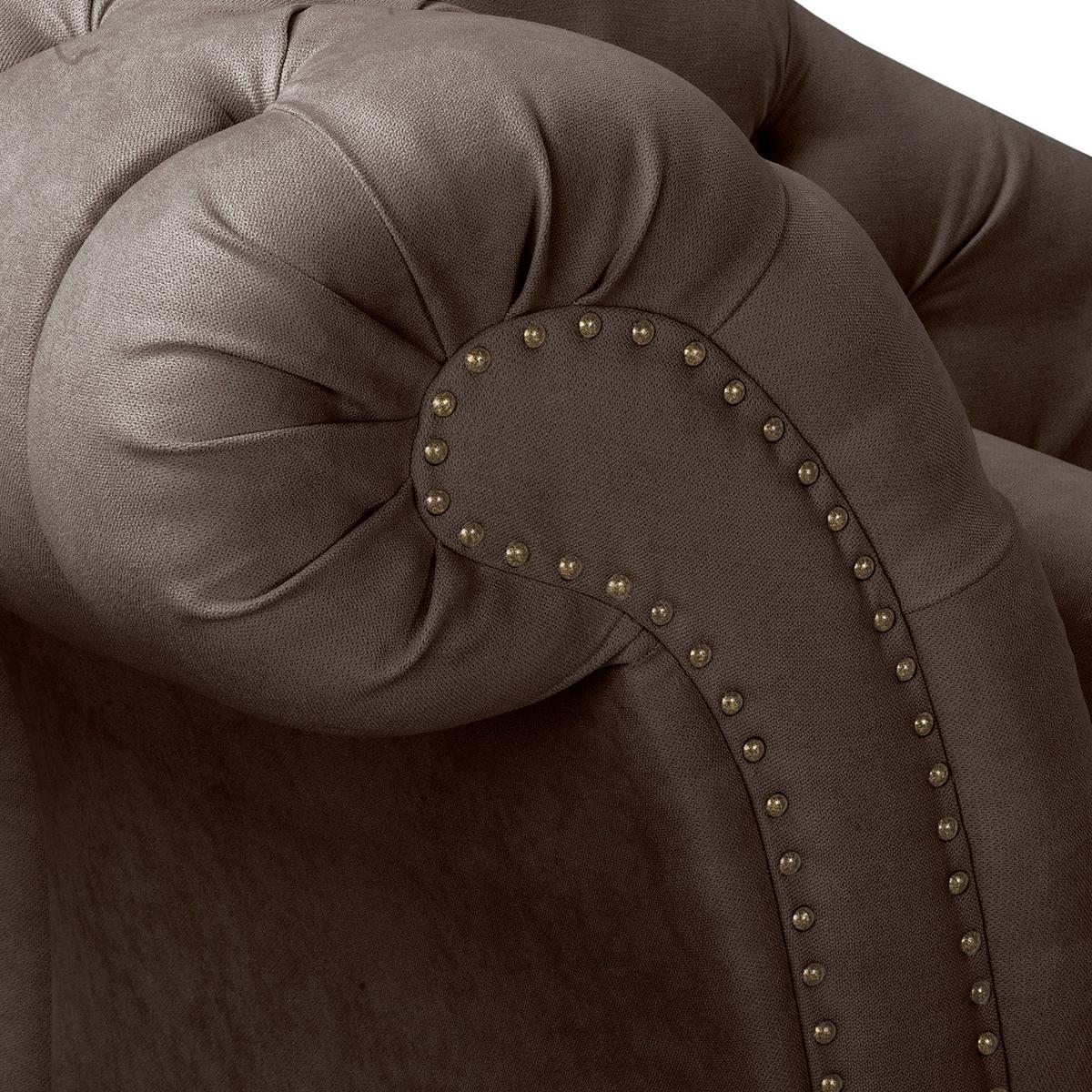 Récamiere Pako Graubraun B: 185cm - Graubraun/Braun, Design, Textil (185/93/75cm) - Livetastic