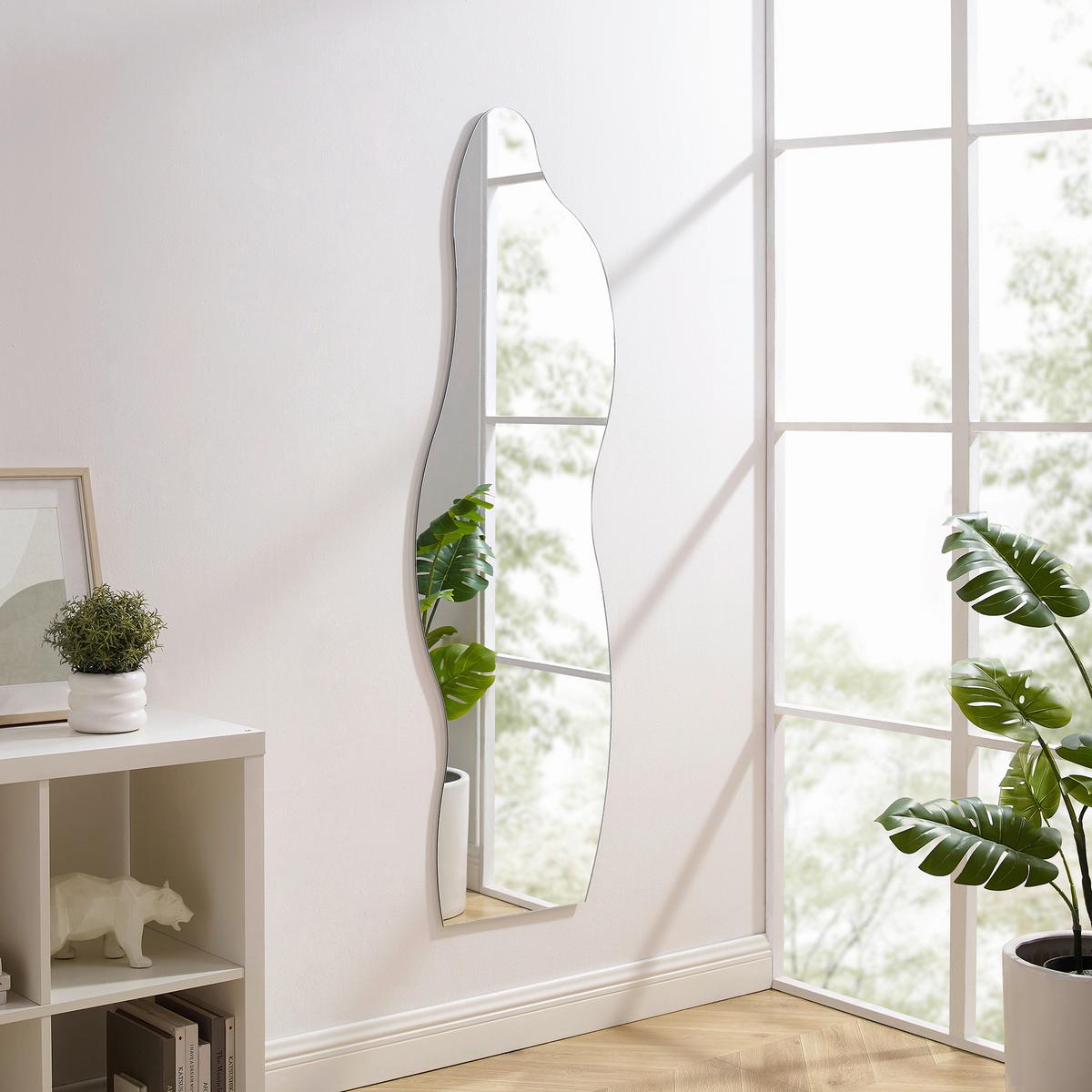Wandspiegel Klar B: 50 cm - Klar, Design, Glas/Holzwerkstoff (50/160/0,5cm) - Livetastic