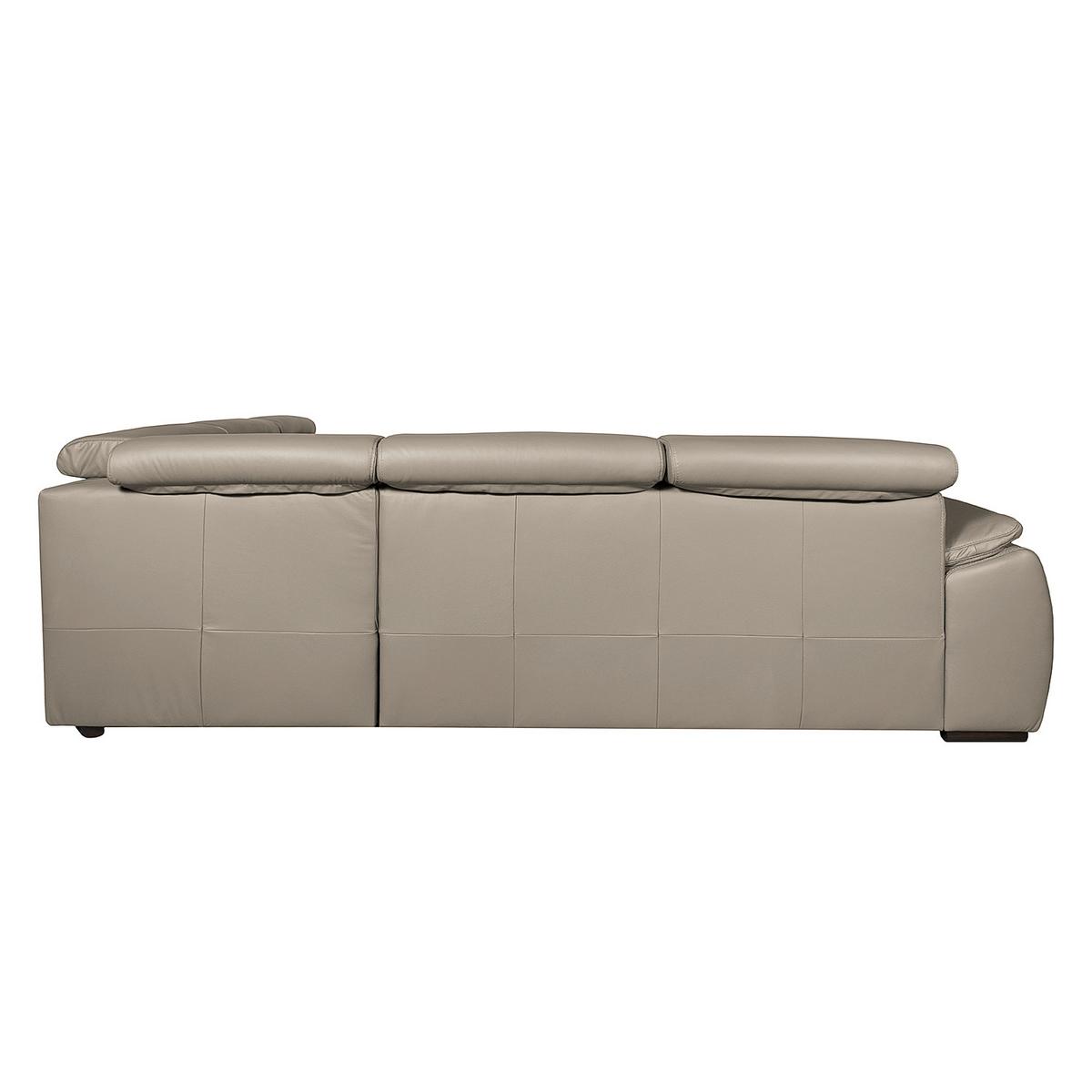 Ecksofa City Hellgrau S: 265x265 Cm - Wengefarben/Hellgrau, Design, Leder (265/265cm) - Livetastic