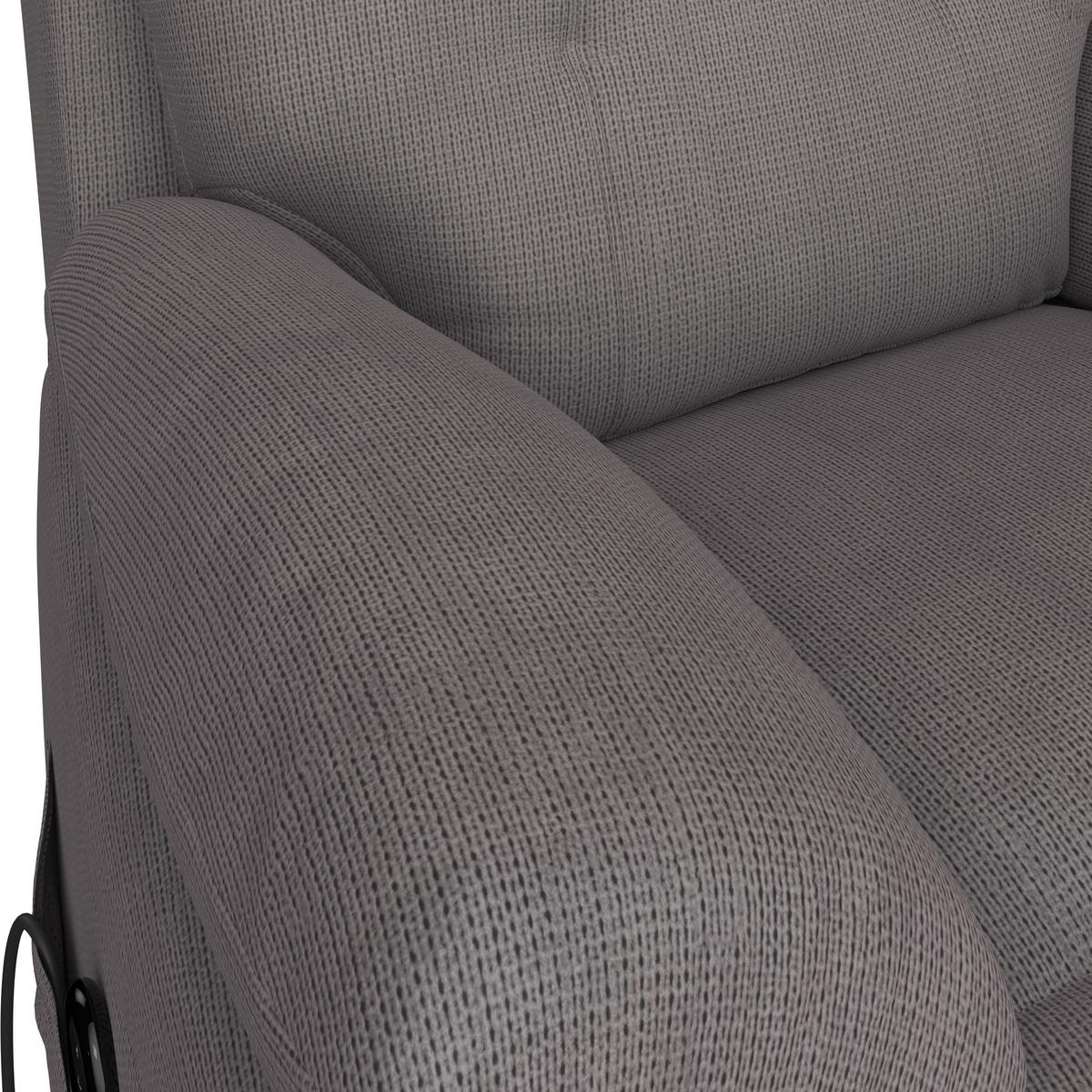 Relaxsessel mit Aufstehhilfe Mario Webstoff Dunkelgrau - Dunkelgrau/Schwarz, MODERN, Textil/Metall (89/107/94cm) - James Wood