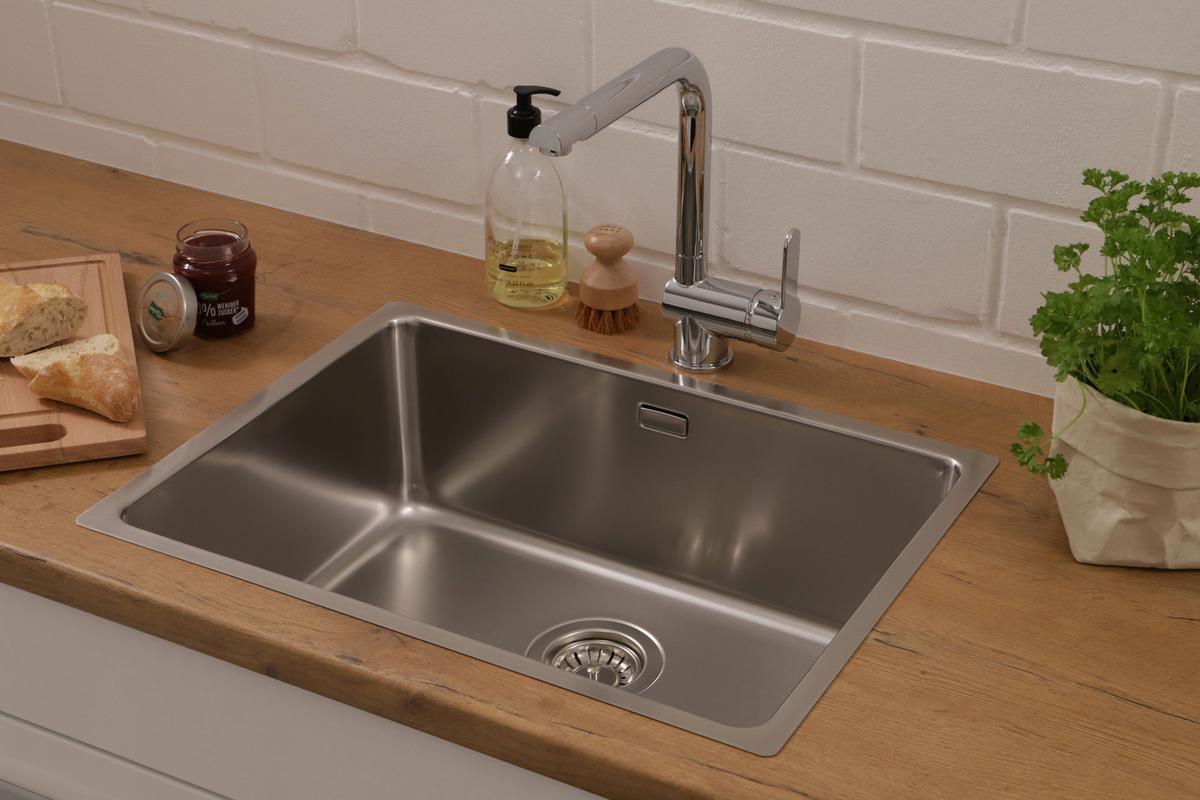 Spüle Respekta Inox Edelstahl Bxt: 59x43,5 Cm - Edelstahlfarben, Trend, Metall (59/22,5/44cm) - Respekta