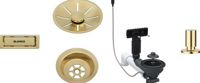 AB- UND ÜBERLAUFGARNITUR 207427 - Goldfarben, Basics (11,4/18,3/18,4cm) - Blanco