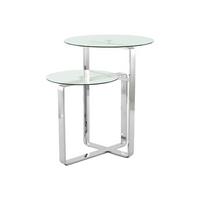 Beistelltisch Harry Silberfarben B: 59 Cm - Silberfarben, Design, Glas/Metall (59/60/59cm) - Kayoom