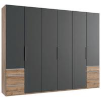 Drehtürenschrank Level 36 A Graphit/Eiche Dekor, B: 300cm - Plankeneiche/Eichefarben, MODERN, Holzwerkstoff (300/236/58cm) - MID.YOU